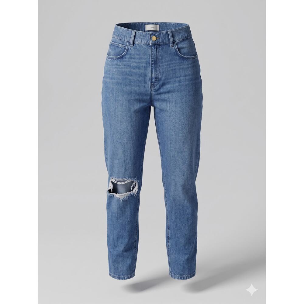Triarchy Womens 28 Sustainable Grunge Y2K Minimalist‎ Distressed Straight Jeans